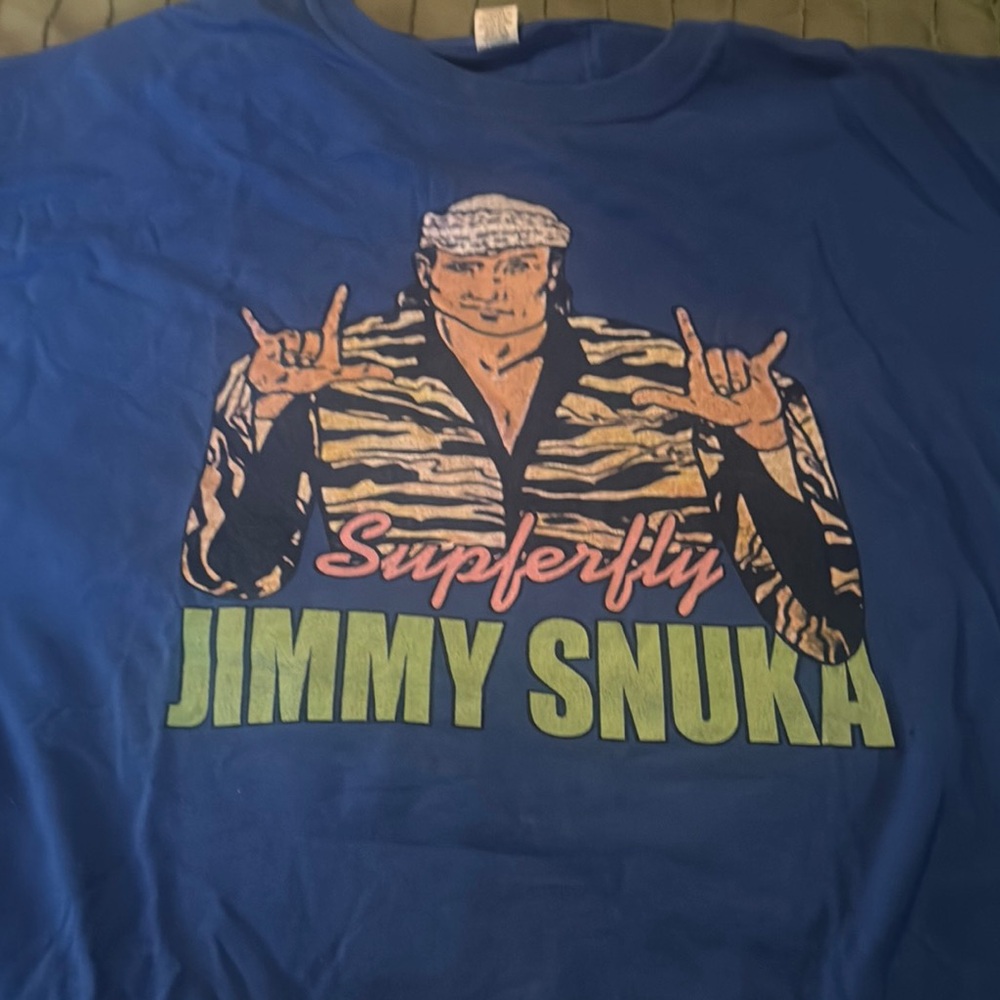 Blue Graphic WWE Jimmy Snuka T-Shirt
